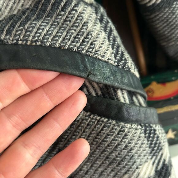 Novelti Plaid Trench Coat - Black and White Winter jacket XL - Picture 2 of 16